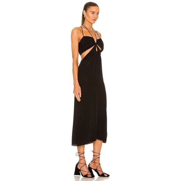JOHANNA ORTIZ Unapologetically Beautiful Ankle Dress silk in black US6 - Picture 2 of 4